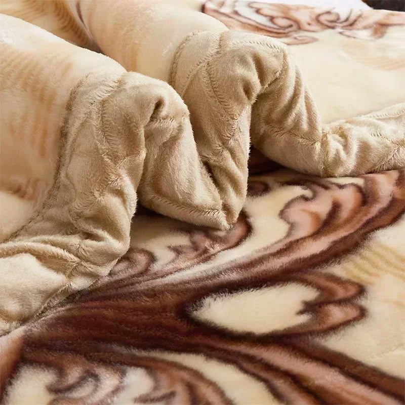 Plüsch-Kuscheldecke mit eleganter Musterung und doppelseitiger Oberfläche