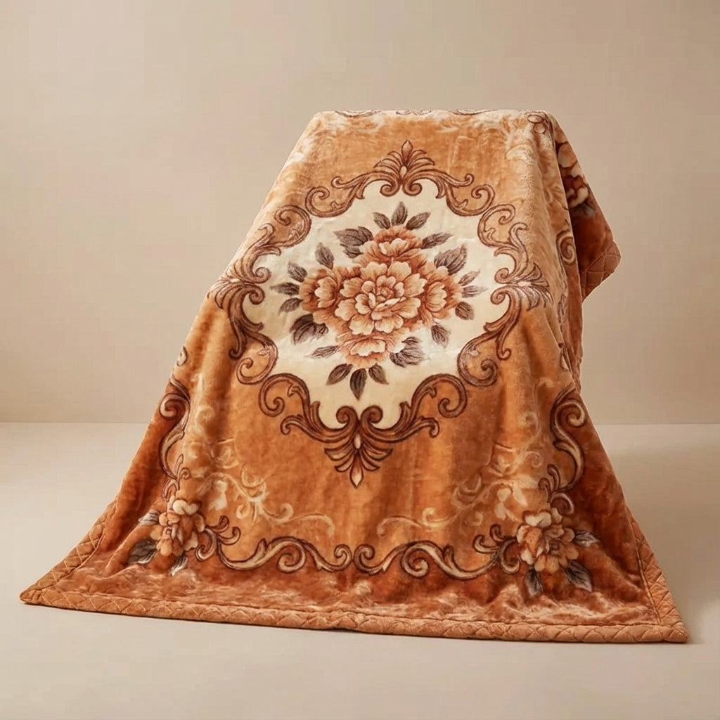 Plüsch-Kuscheldecke mit eleganter Musterung und doppelseitiger Oberfläche
