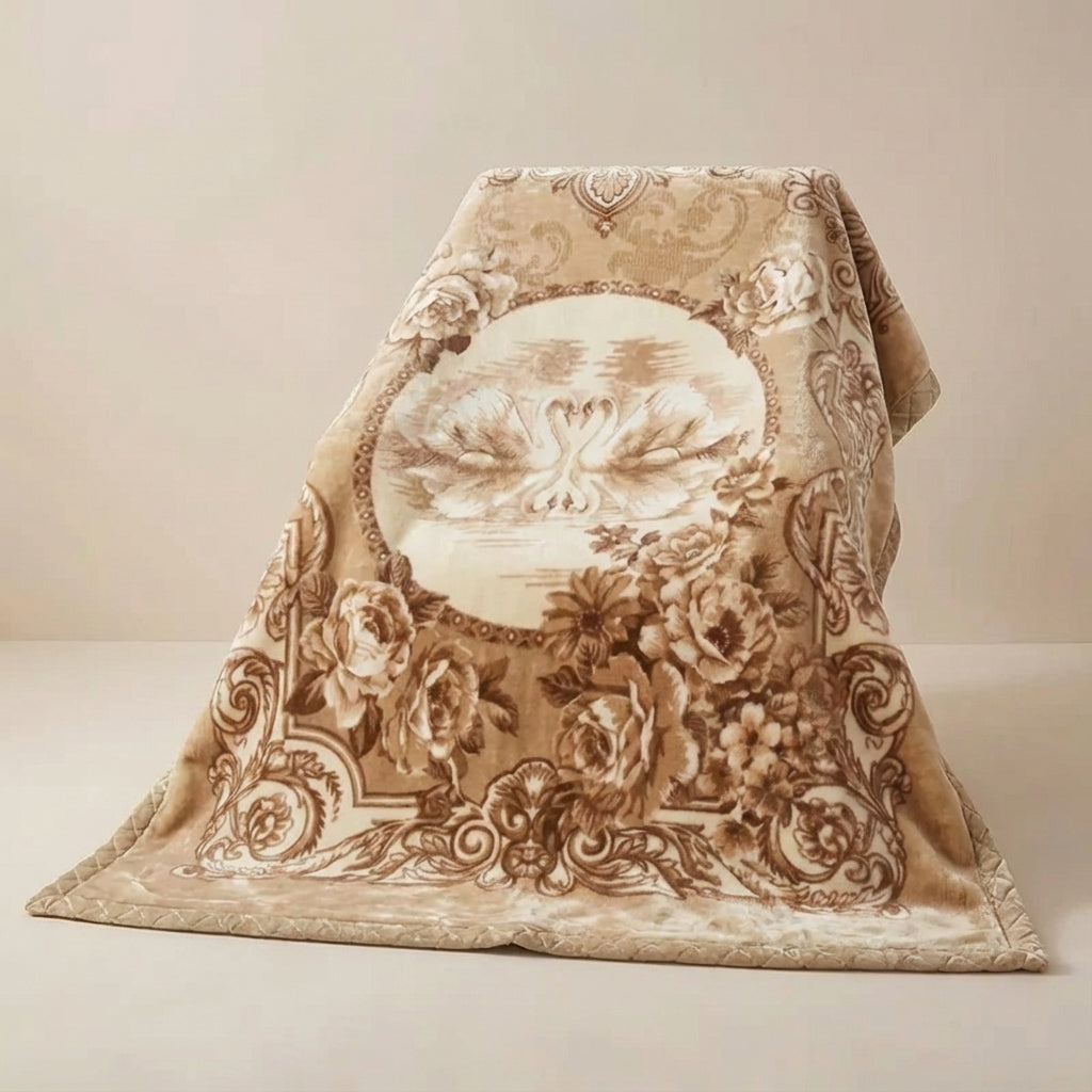 Plüsch-Kuscheldecke mit eleganter Musterung und doppelseitiger Oberfläche