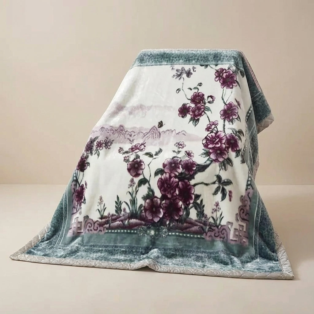 Plüsch-Kuscheldecke mit eleganter Musterung und doppelseitiger Oberfläche