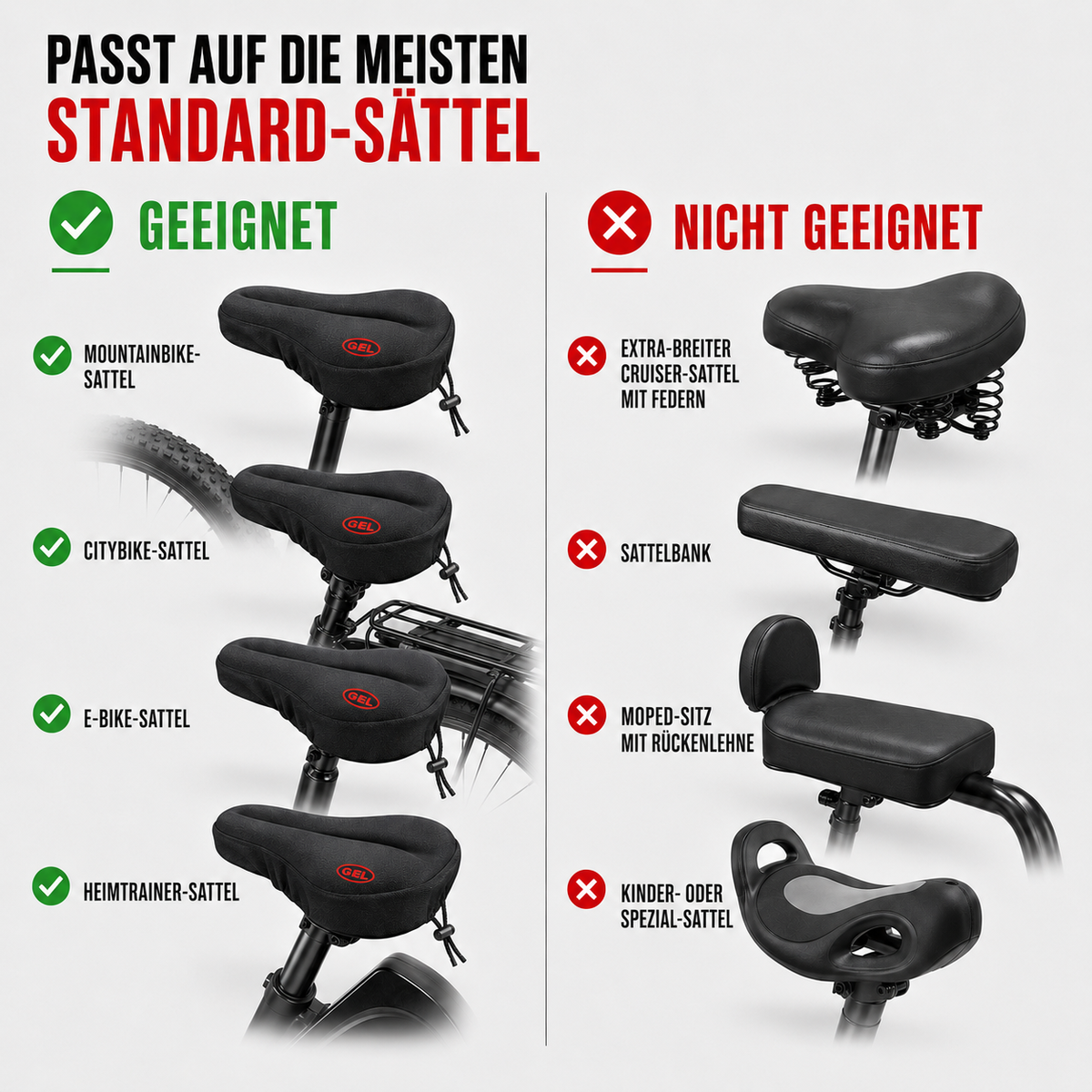 Nordspur | Velosafe Verdickter Gel-Sattelüberzug
