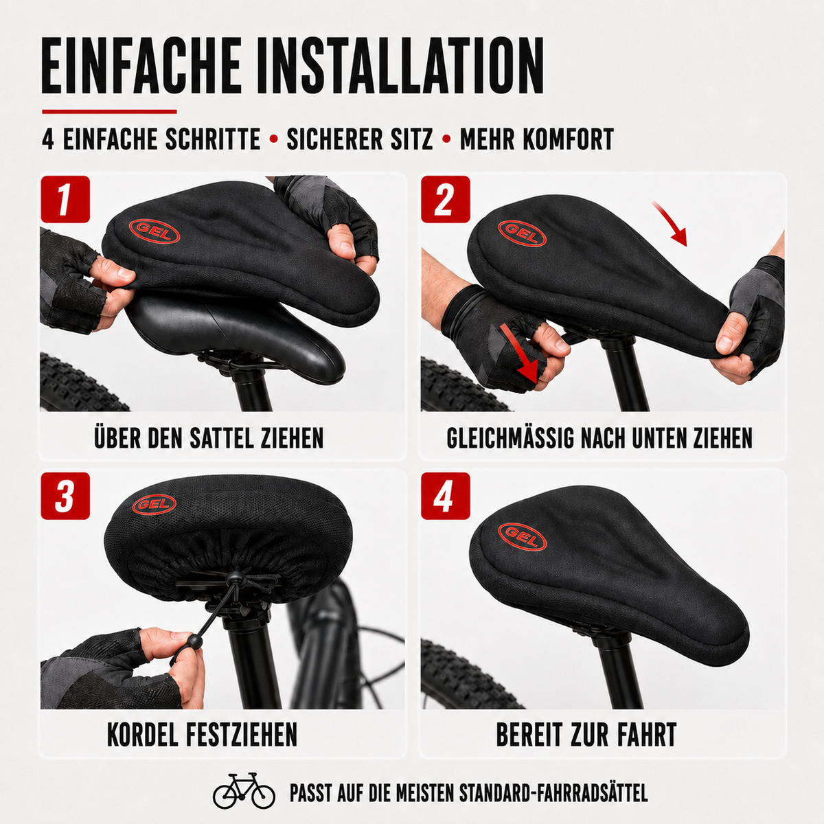 Nordspur | Velosafe Verdickter Gel-Sattelüberzug
