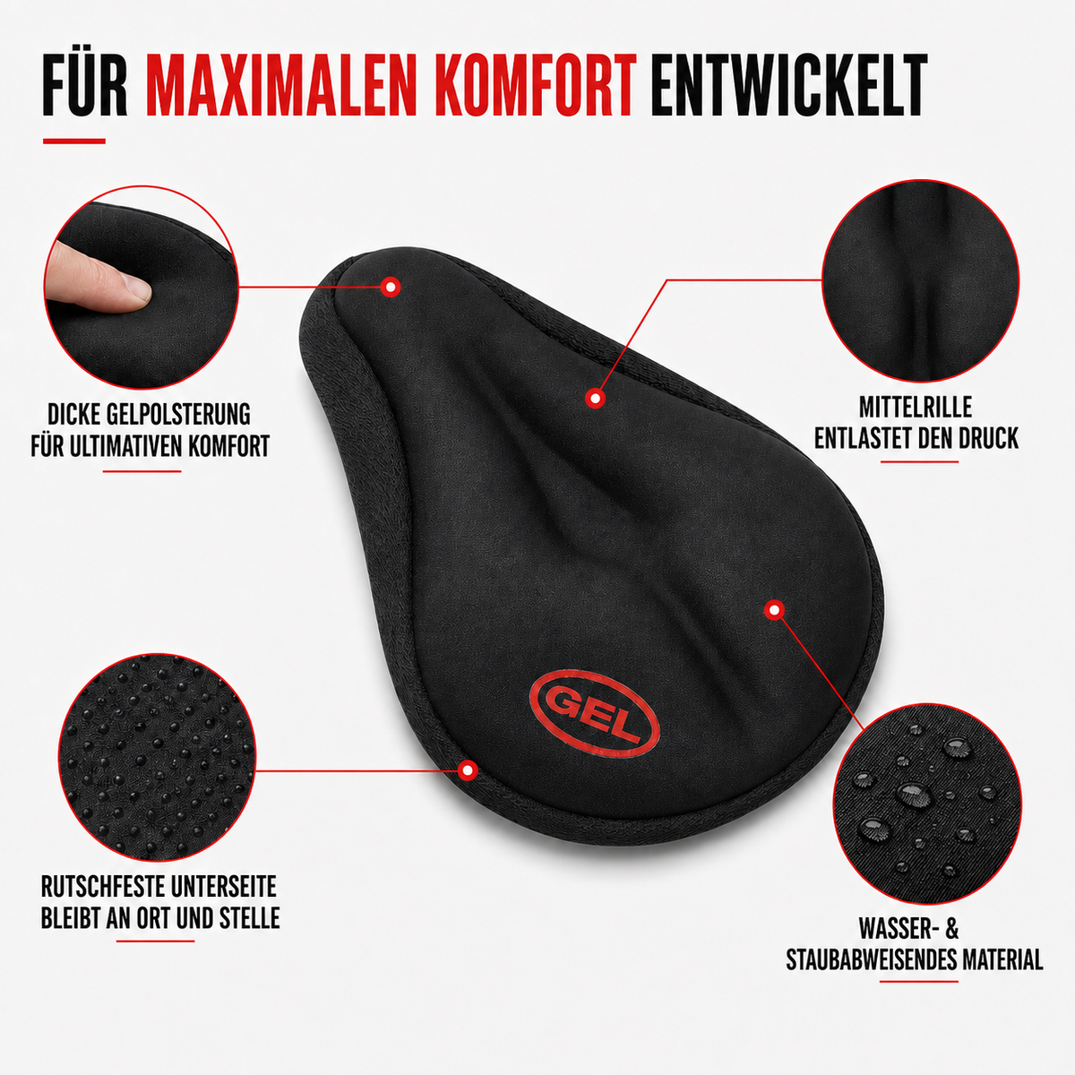 Nordspur | Velosafe Verdickter Gel-Sattelüberzug