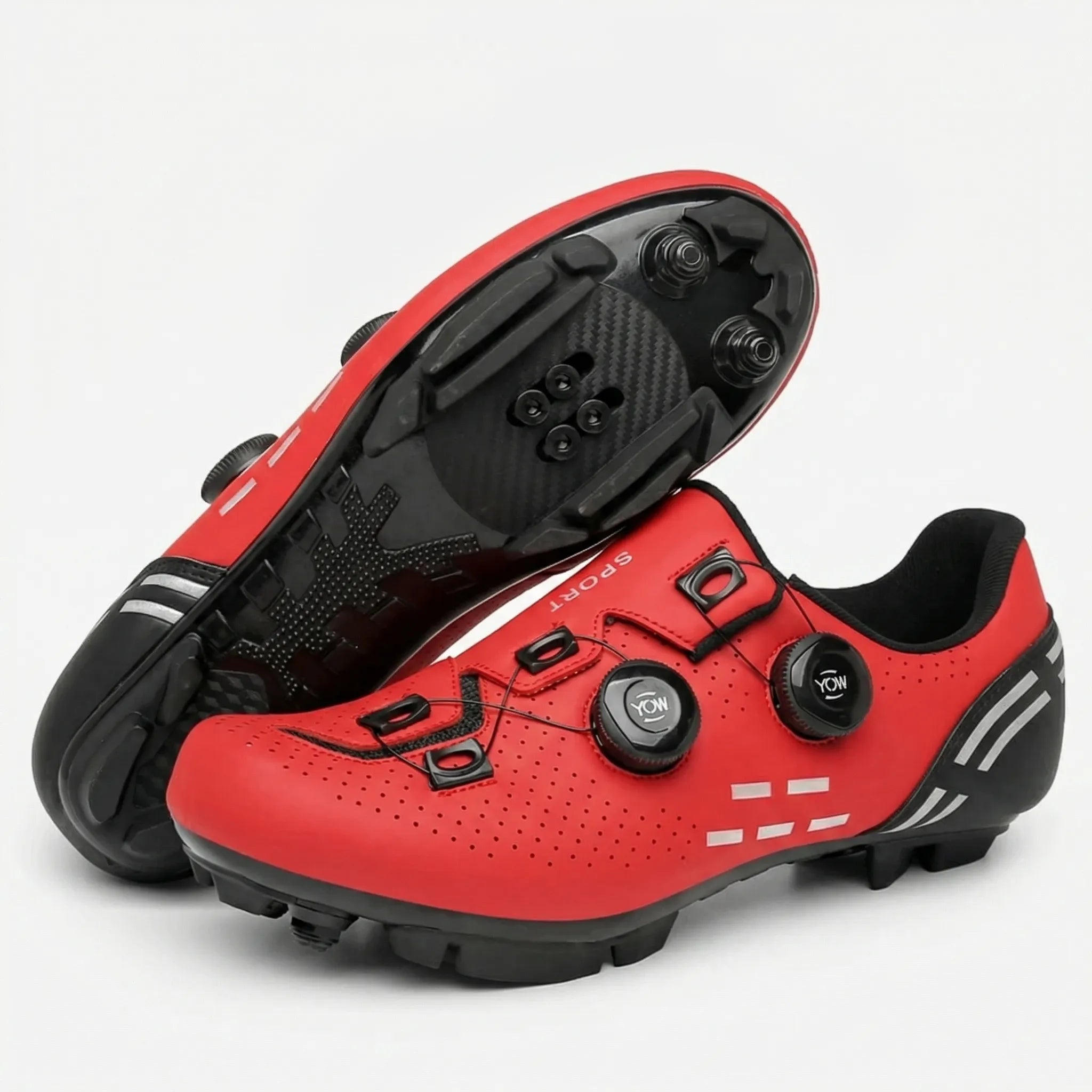 Doppelzweck Rennradschuh SPD-MTB mit Drehverschluss perforiert