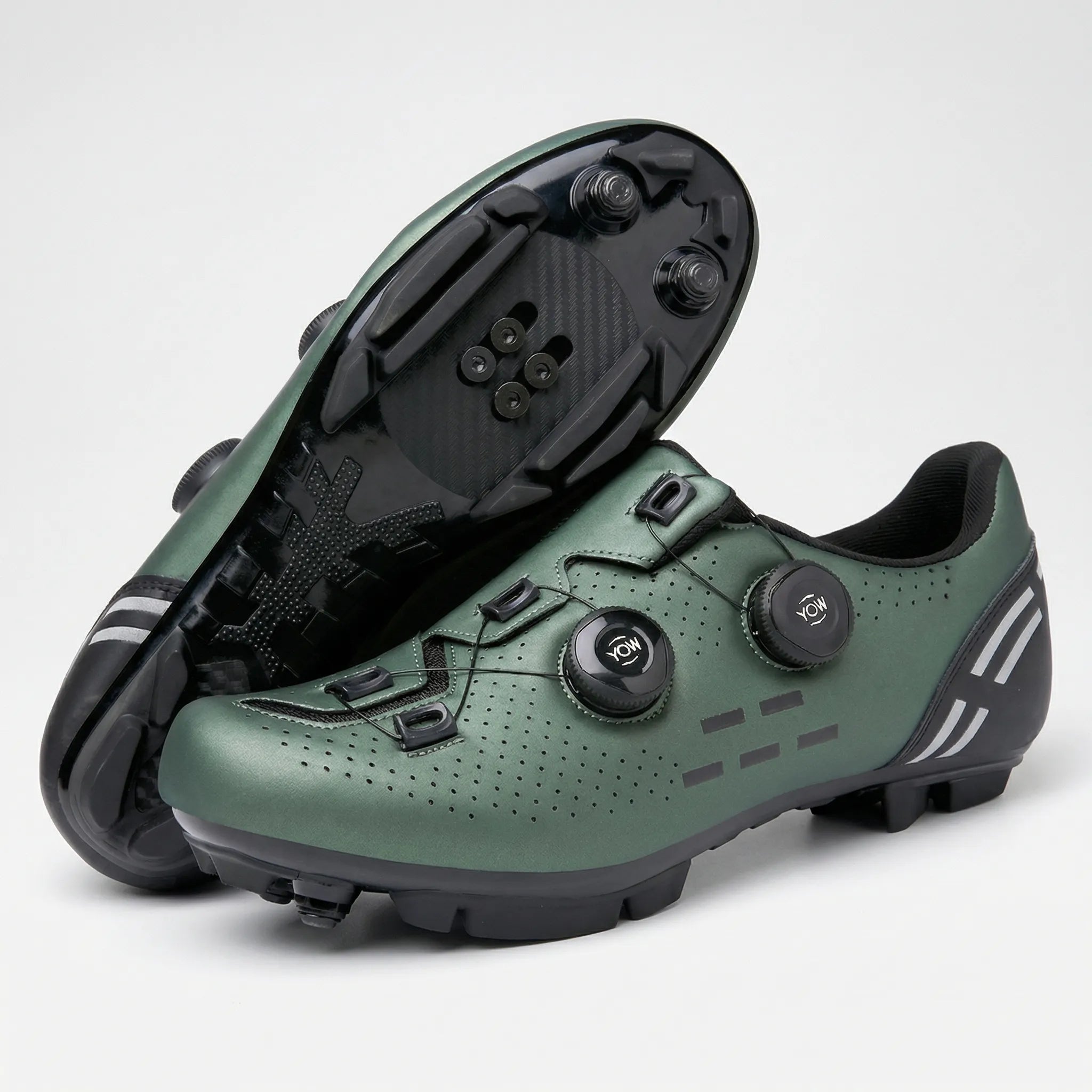 Doppelzweck Rennradschuh SPD-MTB mit Drehverschluss perforiert