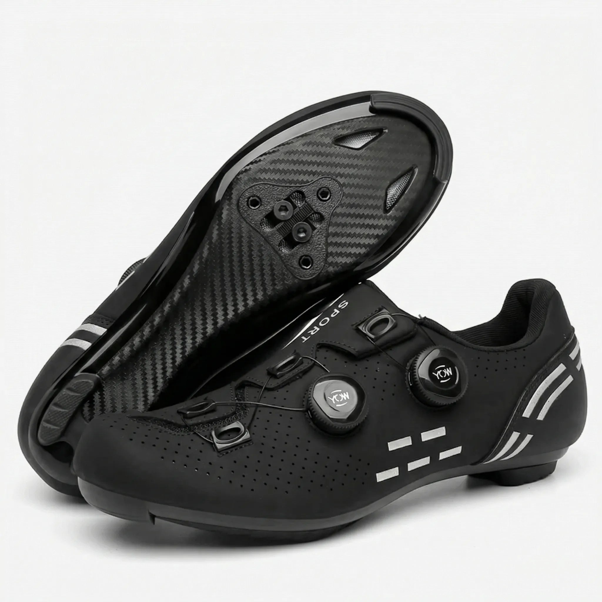 Doppelzweck Rennradschuh SPD-MTB mit Drehverschluss perforiert