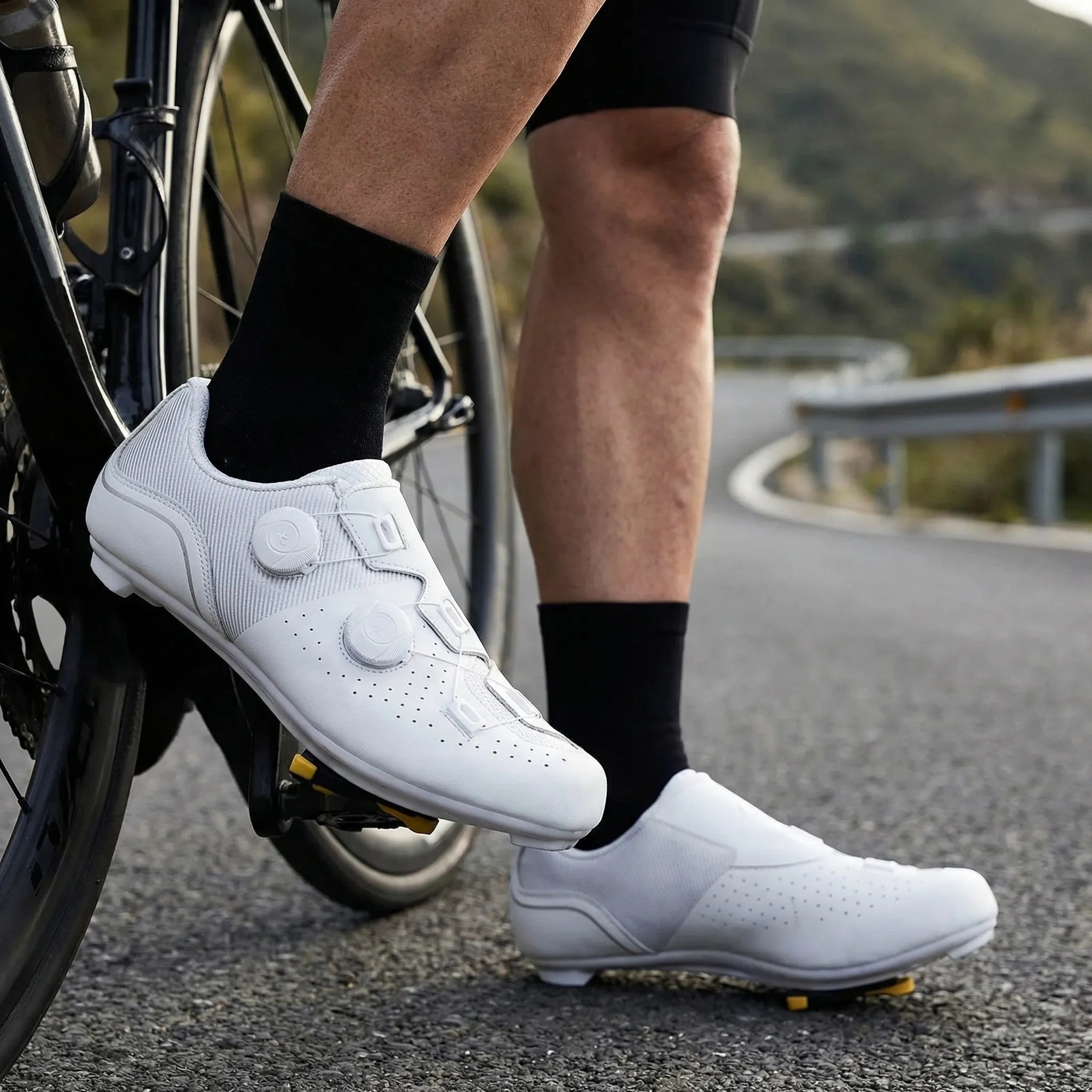 Radschuh mit dualem Drehverschluss Rennrad MTB Cleat-kompatibel