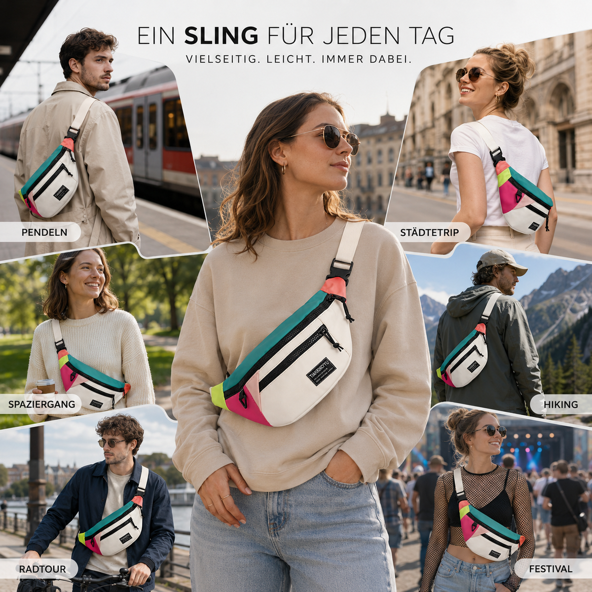 Nordspur | Veltroxa Lässige Nylon-Crossbody-Tasche