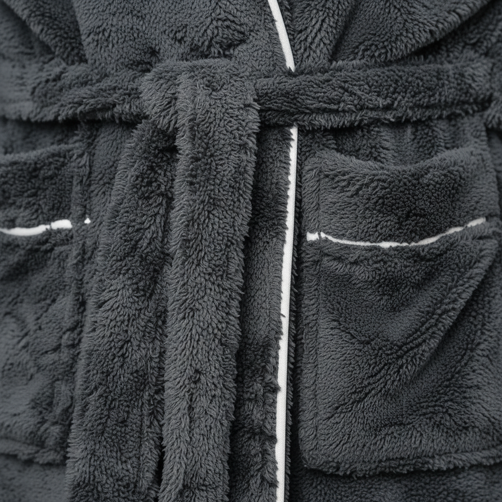 Kapuzen-Bademantel lang Flanell warm gemütlich