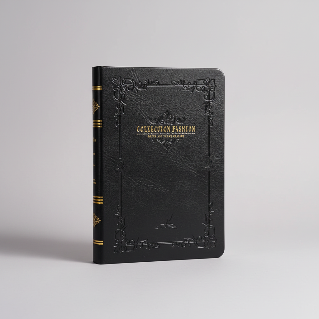 Vintage-Taschennotizbuch mit Goldprägung und festem Hardcover
