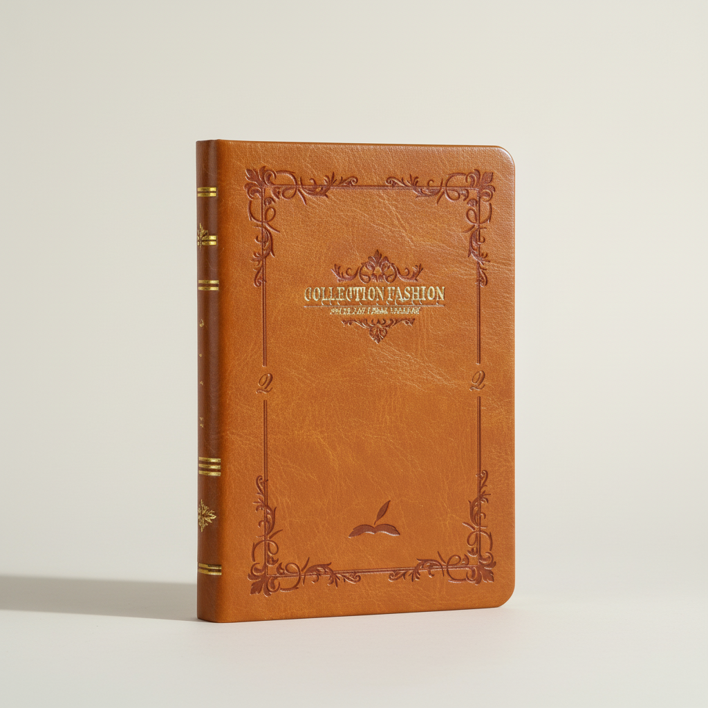 Vintage-Taschennotizbuch mit Goldprägung und festem Hardcover