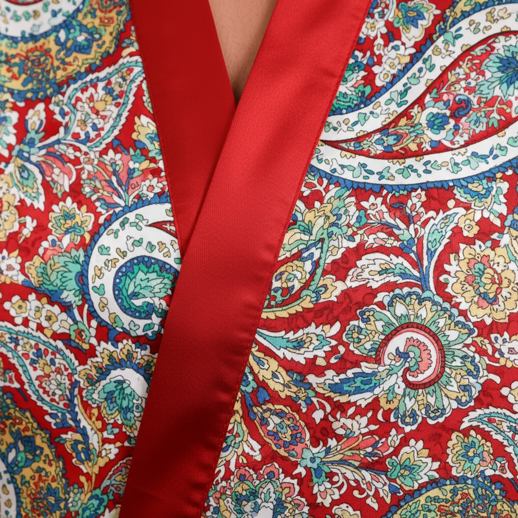 Leichter Kimono-Bademantelu-Set mit Shorts und Mustern