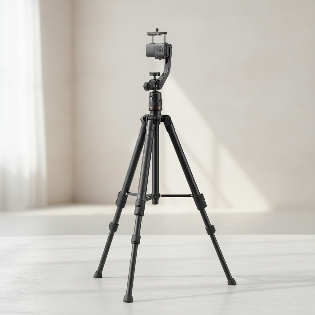 Teleskop-Selfie-Stick Stativ mit Bluetooth-Fernbedienung und 360-Grad-Drehkopf
