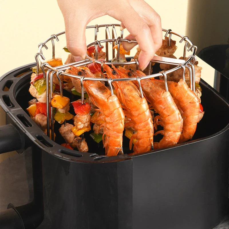 Vertikales Hänge-Spießgestell für Heißluftfriteuse und Ofen