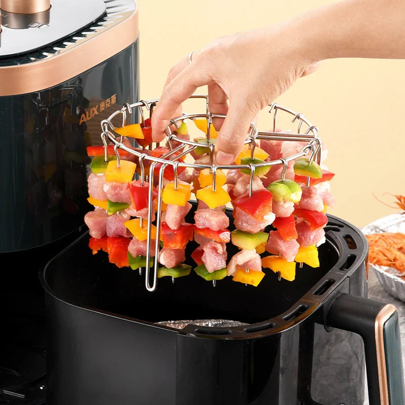 Vertikales Hänge-Spießgestell für Heißluftfriteuse und Ofen