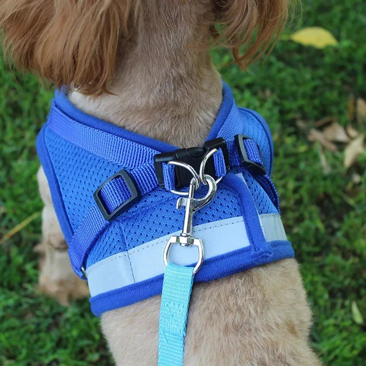 Reflektierendes Westengeschirr für kleine Hunde und Katzen, atmungsaktiv