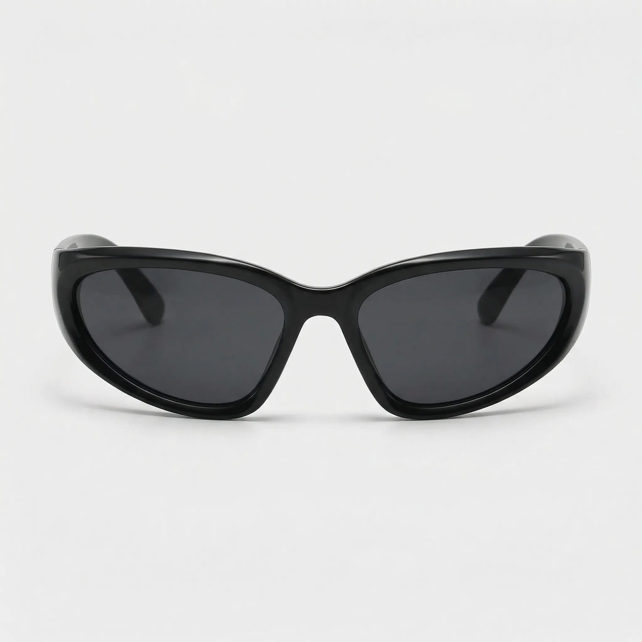 Wickelsonnenbrille UV400 mit Y2K Retro-Design und breiten ovalen Gläsern