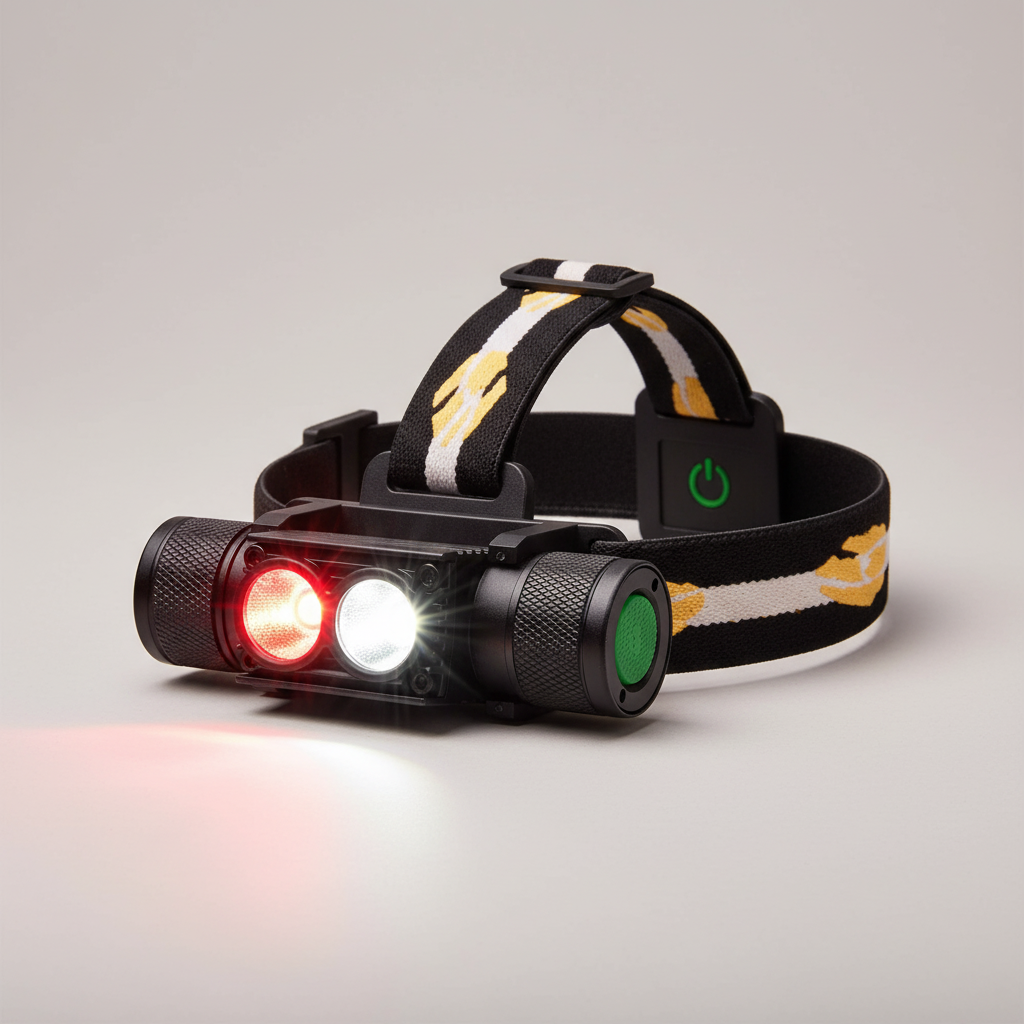 LED-Stirnlampe aufladbar wasserdicht mit rotem Nachtmodus