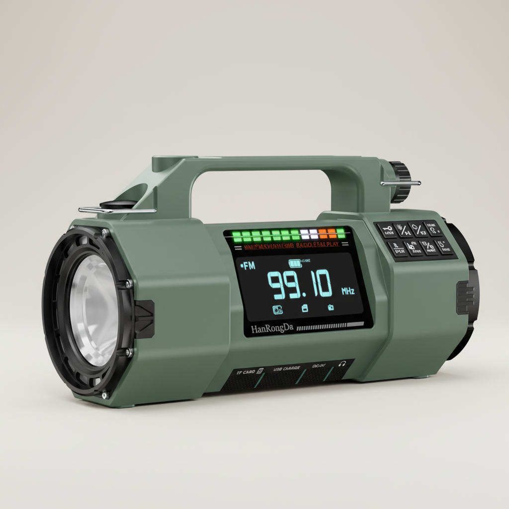Notfunkgerät Multiband-Radio mit Handkurbel LED-Licht