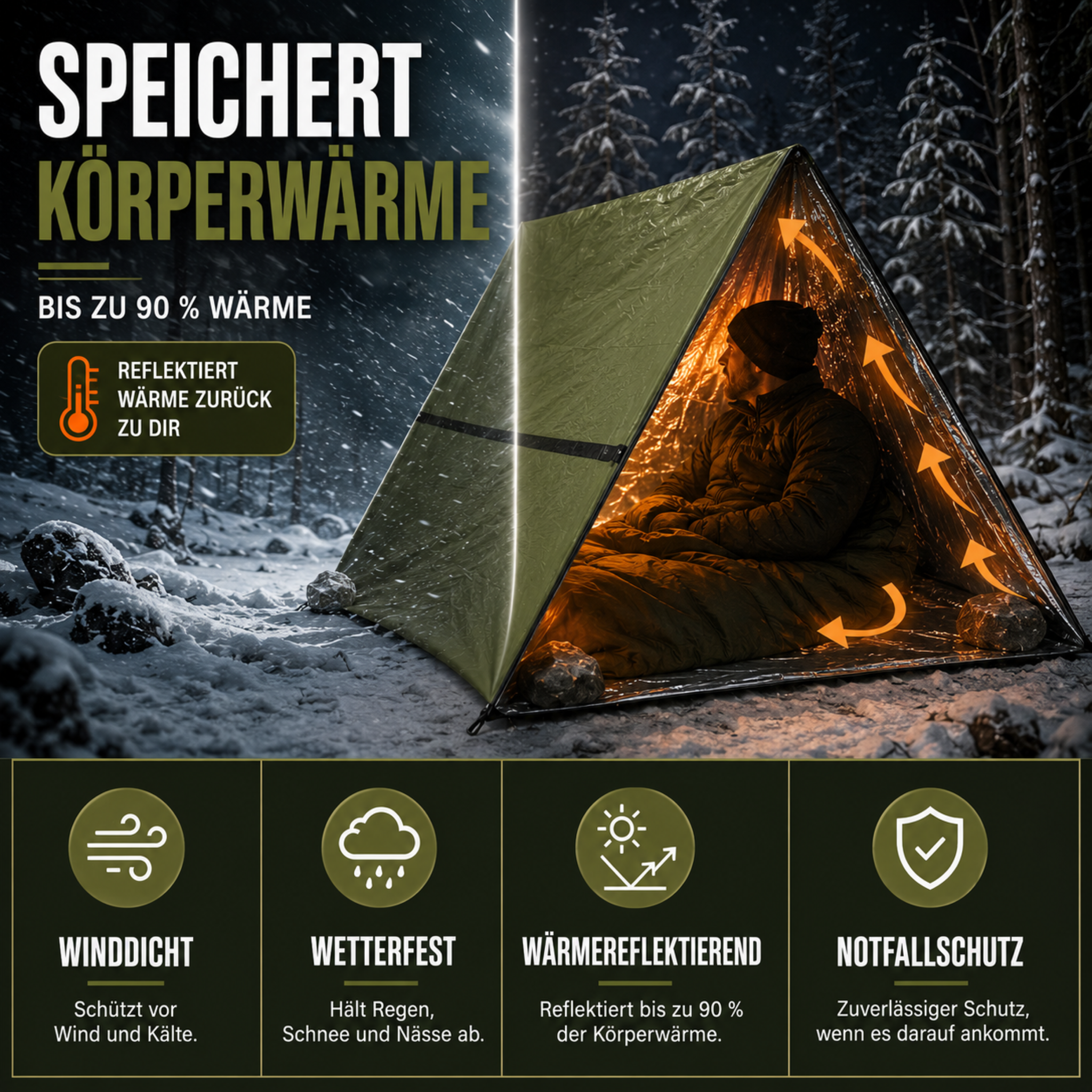 Nordspur | Vigoraid Kompaktes 2-Personen Notfallzelt