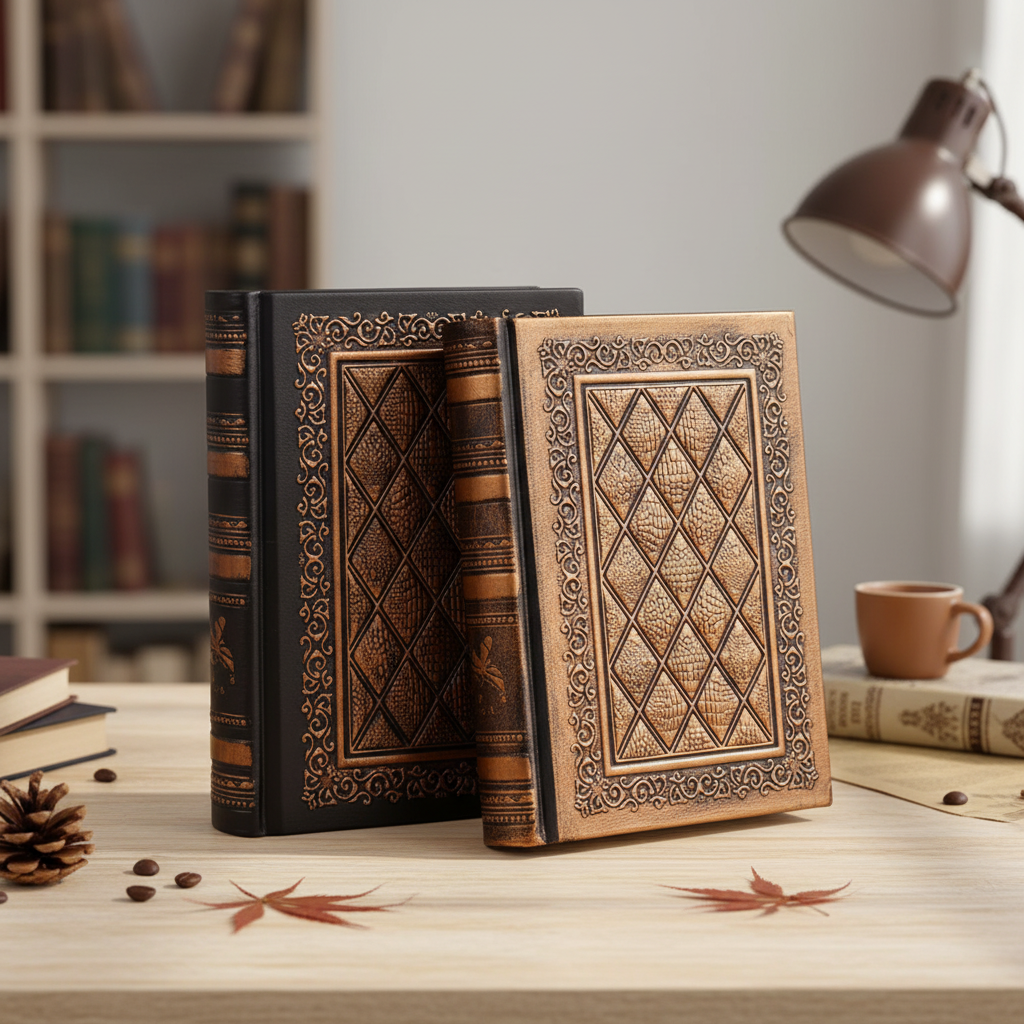 A5 Vintage Hardcover Wochenplaner mit geprätem Einband und robustem Schutz