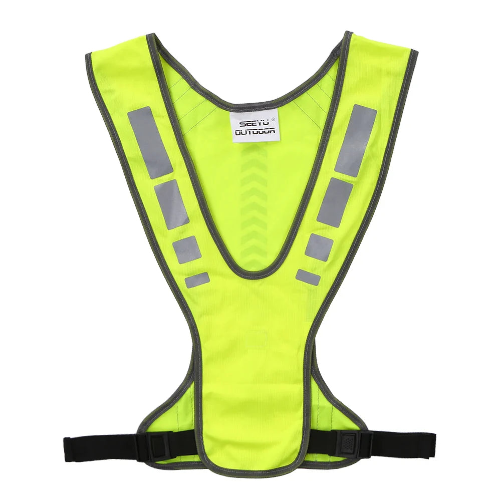Hochsichtbare Laufweste mit reflektierenden Paneelen V-förmiges Design