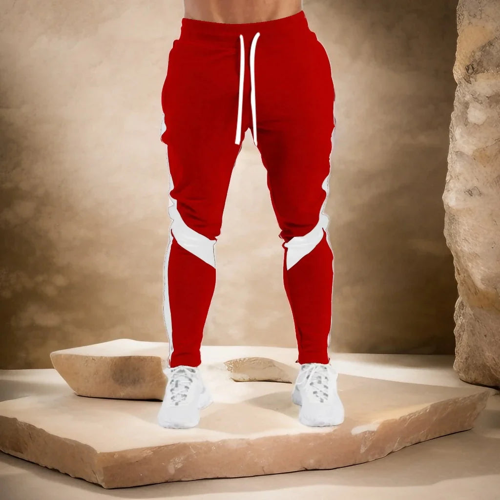 Schlanke athletische Jogger-Hose mit Seitenpanels und Tunnelzug