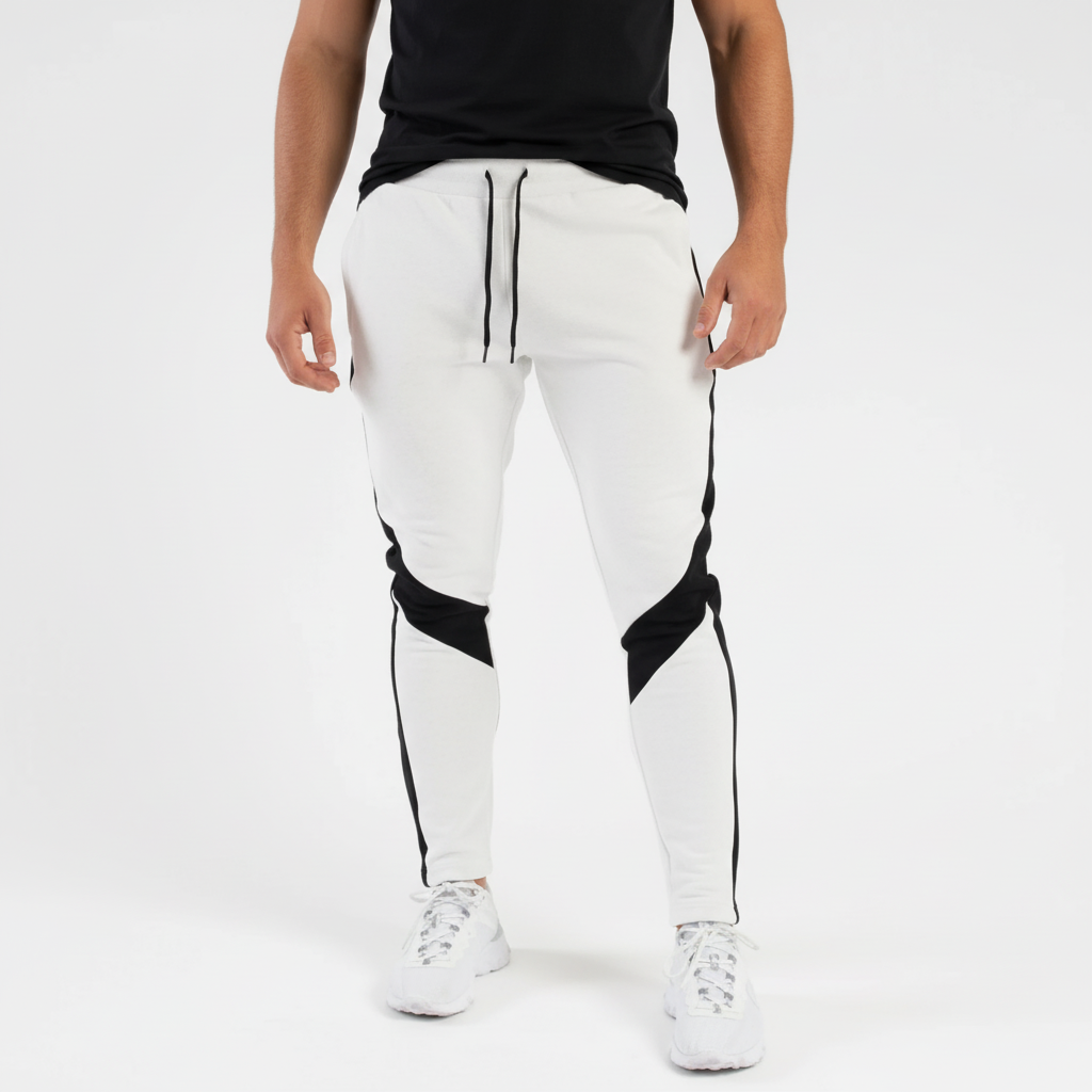 Schlanke athletische Jogger-Hose mit Seitenpanels und Tunnelzug