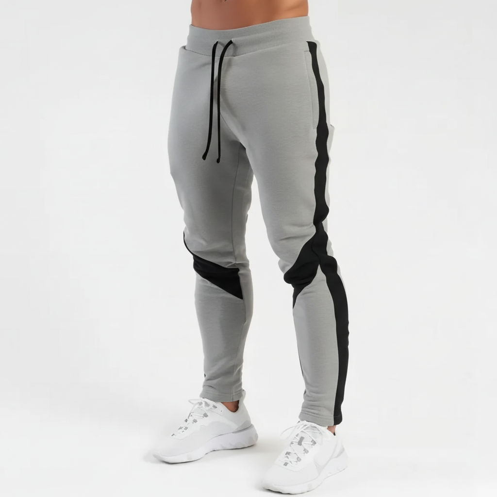 Schlanke athletische Jogger-Hose mit Seitenpanels und Tunnelzug