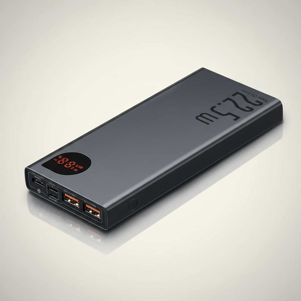 Tragbare Metallpower-Bank mit digitaler Anzeige und USB-Anschlüssen