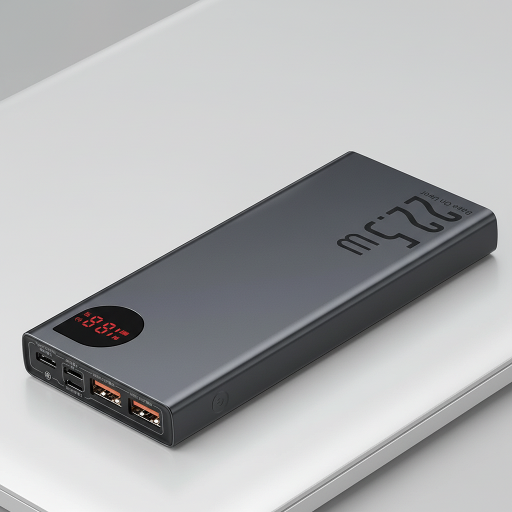 Tragbare Metallpower-Bank mit digitaler Anzeige und USB-Anschlüssen