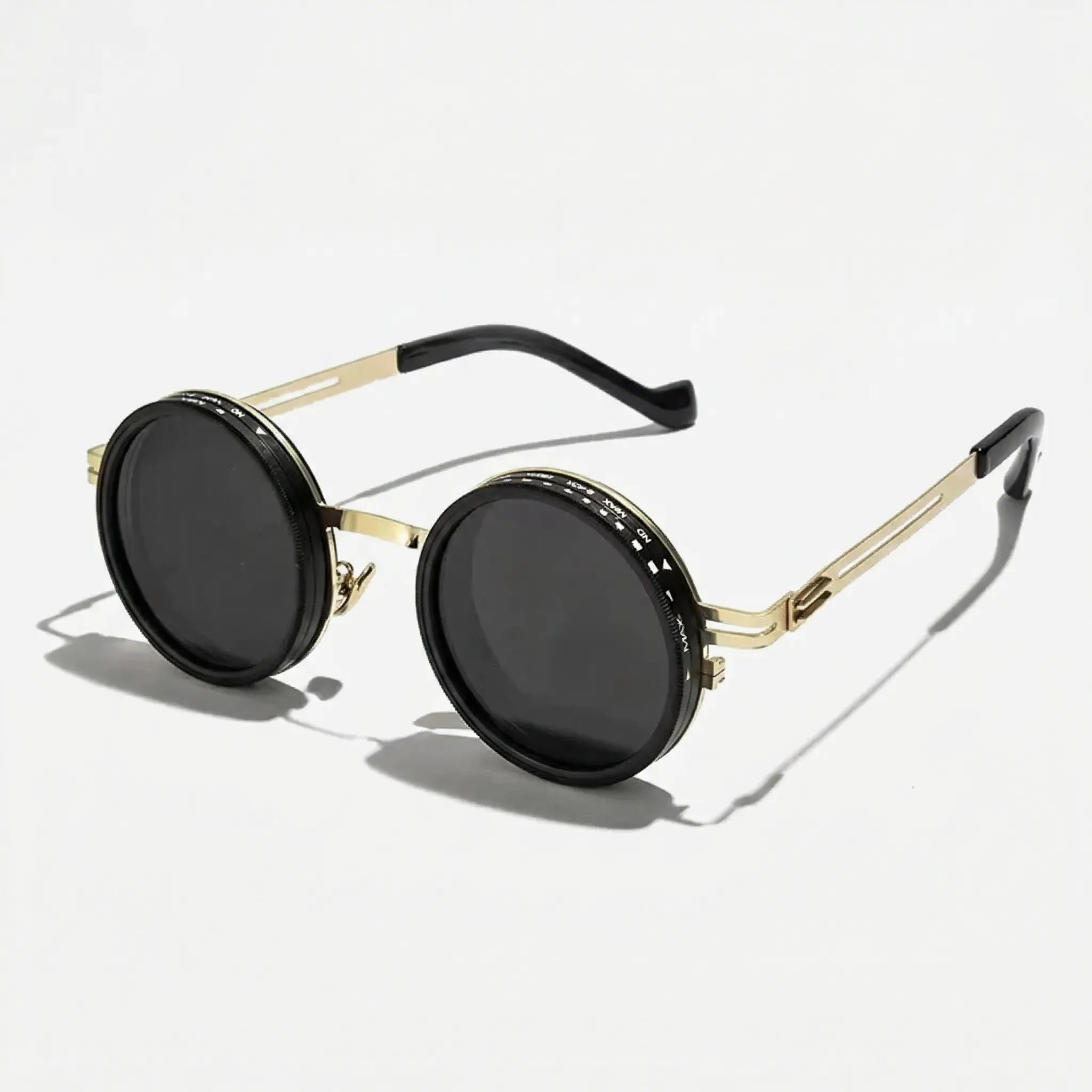 Runde Steampunk-Sonnenbrille mit dimmbar polarisierten Linsen