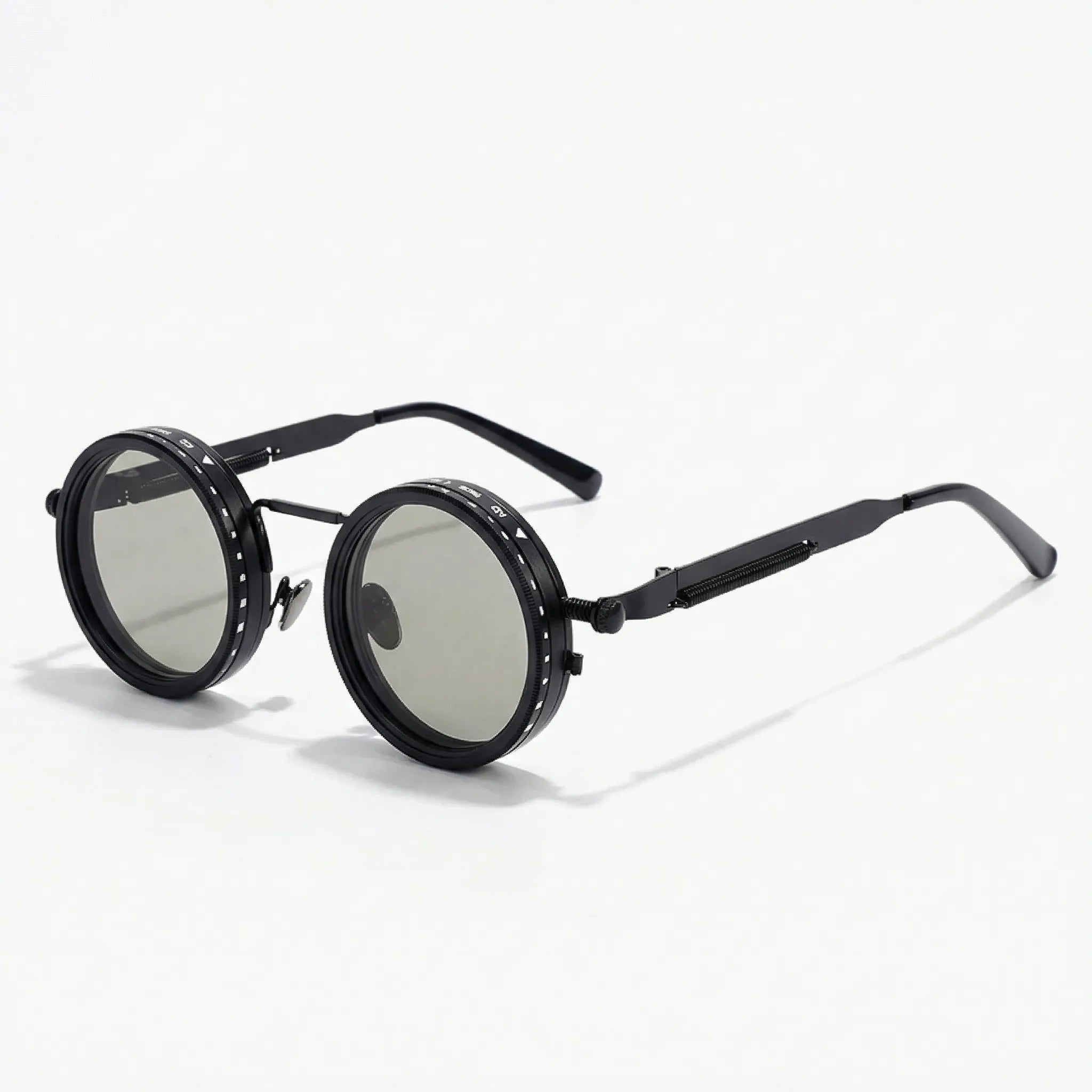 Runde Steampunk-Sonnenbrille mit dimmbar polarisierten Linsen