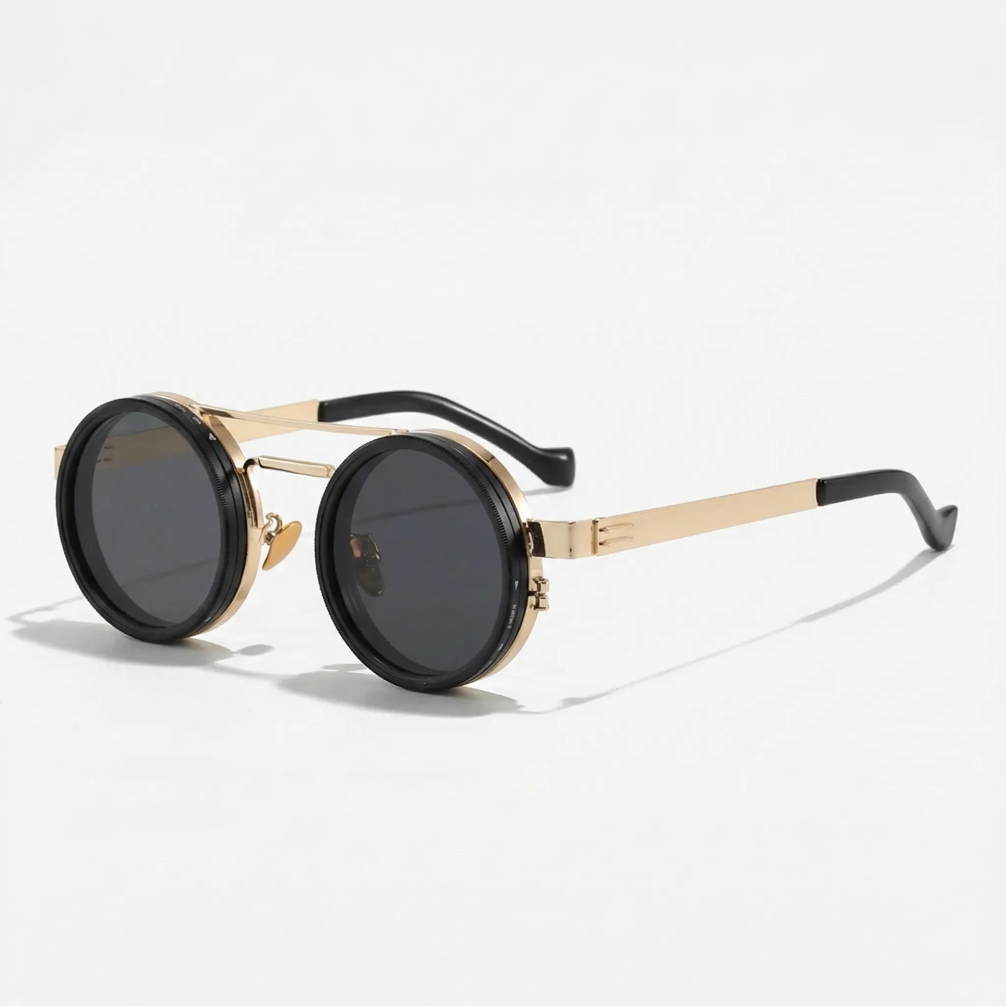 Runde Steampunk-Sonnenbrille mit dimmbar polarisierten Linsen