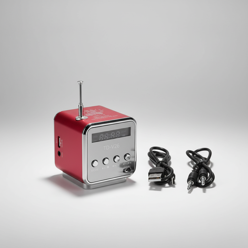Tragbarer Radiolautsprecher mit Bluetooth, UKW und MicroSD-Unterstützung