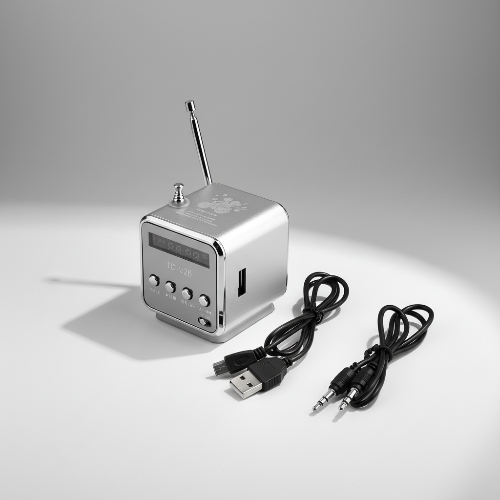 Tragbarer Radiolautsprecher mit Bluetooth, UKW und MicroSD-Unterstützung