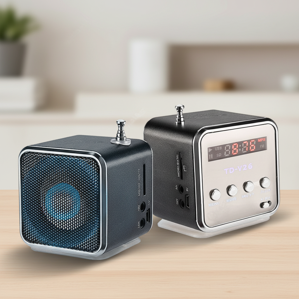 Tragbarer Radiolautsprecher mit Bluetooth, UKW und MicroSD-Unterstützung