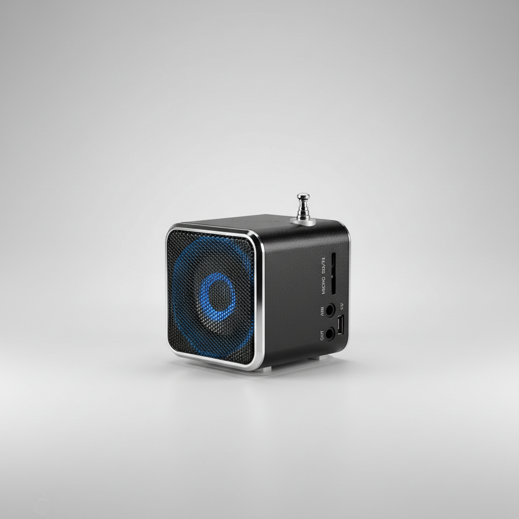 Tragbarer Radiolautsprecher mit Bluetooth, UKW und MicroSD-Unterstützung