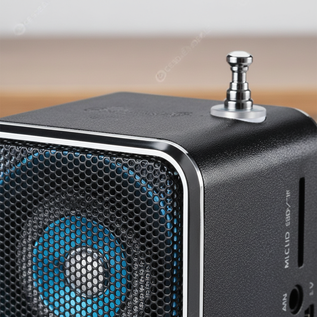 Tragbarer Radiolautsprecher mit Bluetooth, UKW und MicroSD-Unterstützung