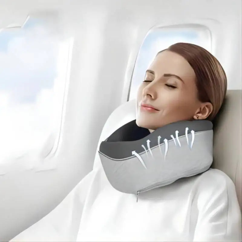 U-förmiges Memory-Foam-Reisekissen mit atmungsaktivem Baumwollbezug