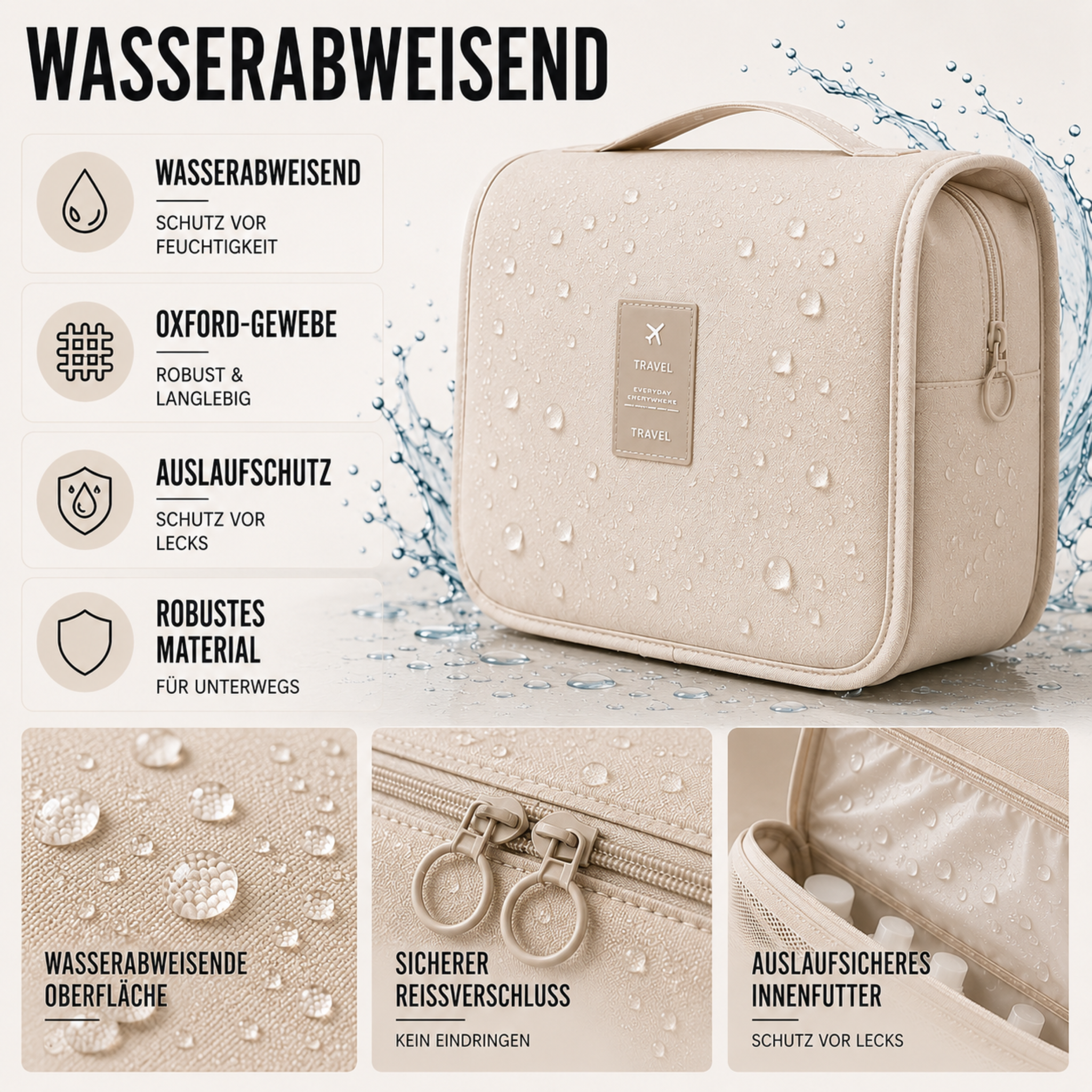 Nordspur | Voylena Wasserdichter, hängender Toilettenartikel-Organizer
