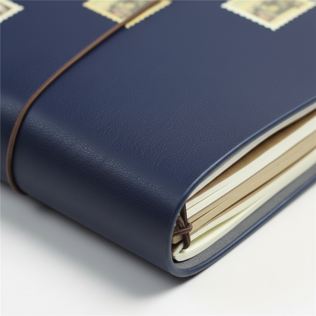 Notizbuch A6 mit Verschlussband und austauschbaren Papierseiten