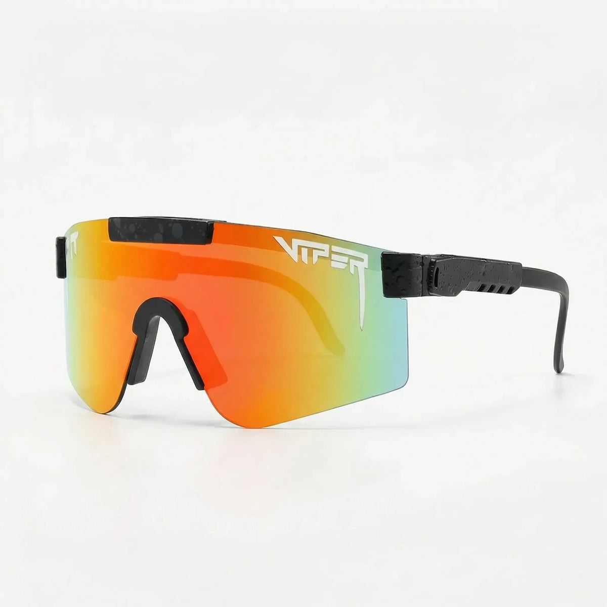 Übergroße Sportsonnenbrille mit Wickelrahmen und UV400-Schutzglas