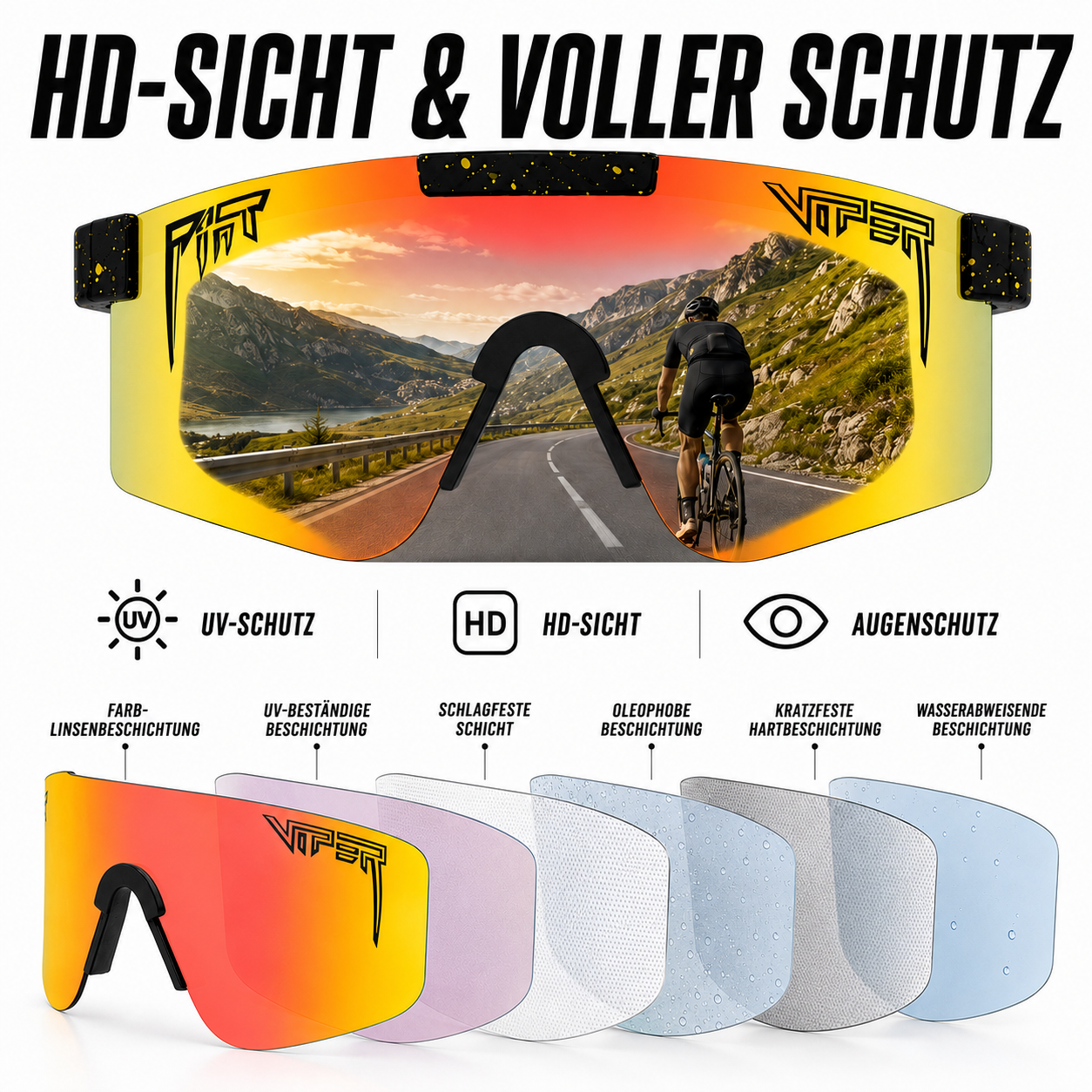 Nordspur | Vyndra Übergroße Sport-Schutzbrille