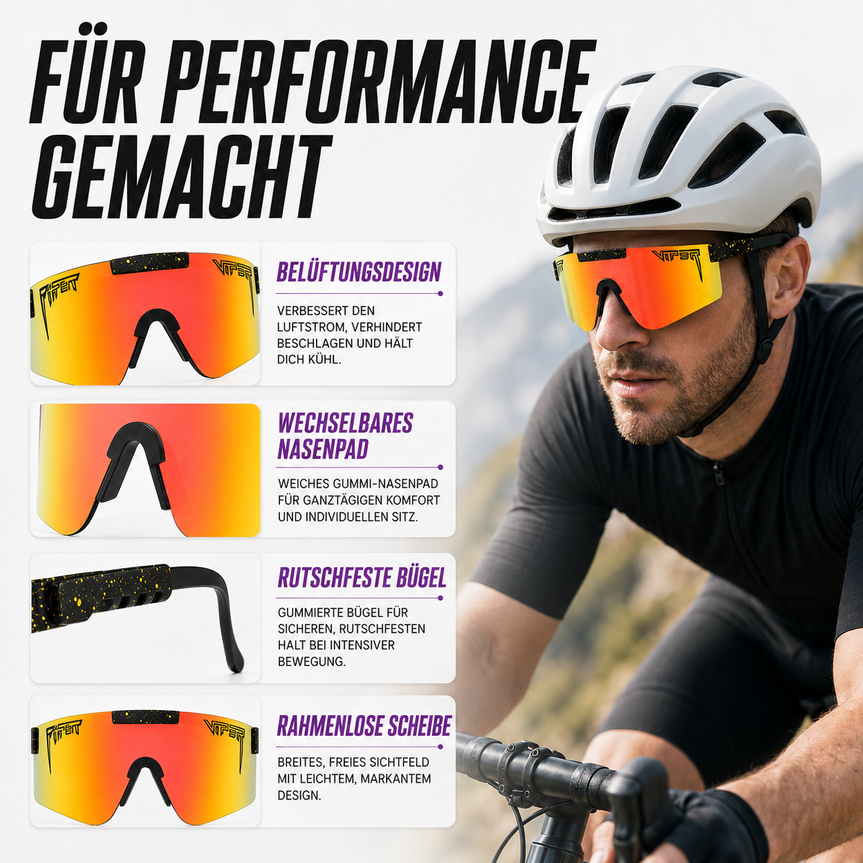 Nordspur | Vyndra Übergroße Sport-Schutzbrille