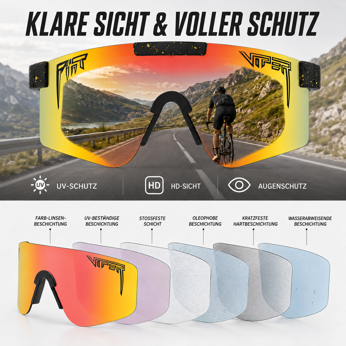 Nordspur | Vyndra Übergroße Sportschild-Sonnenbrille