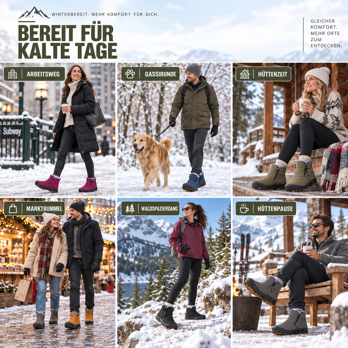Nordspur | Wasserdichte Winterstiefel mit Fleece-Futter
