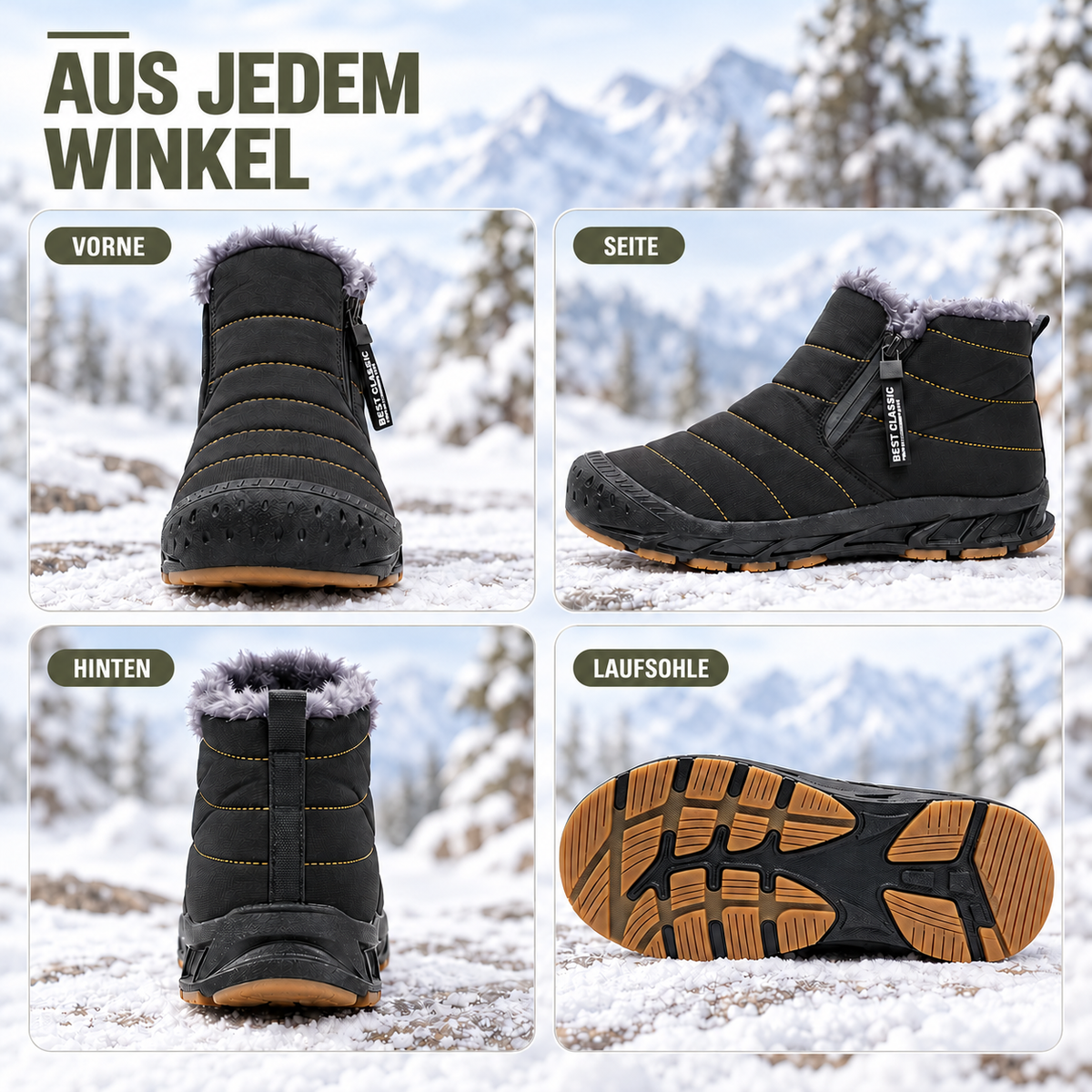Nordspur | Wasserdichte Winterstiefel mit Fleece-Futter