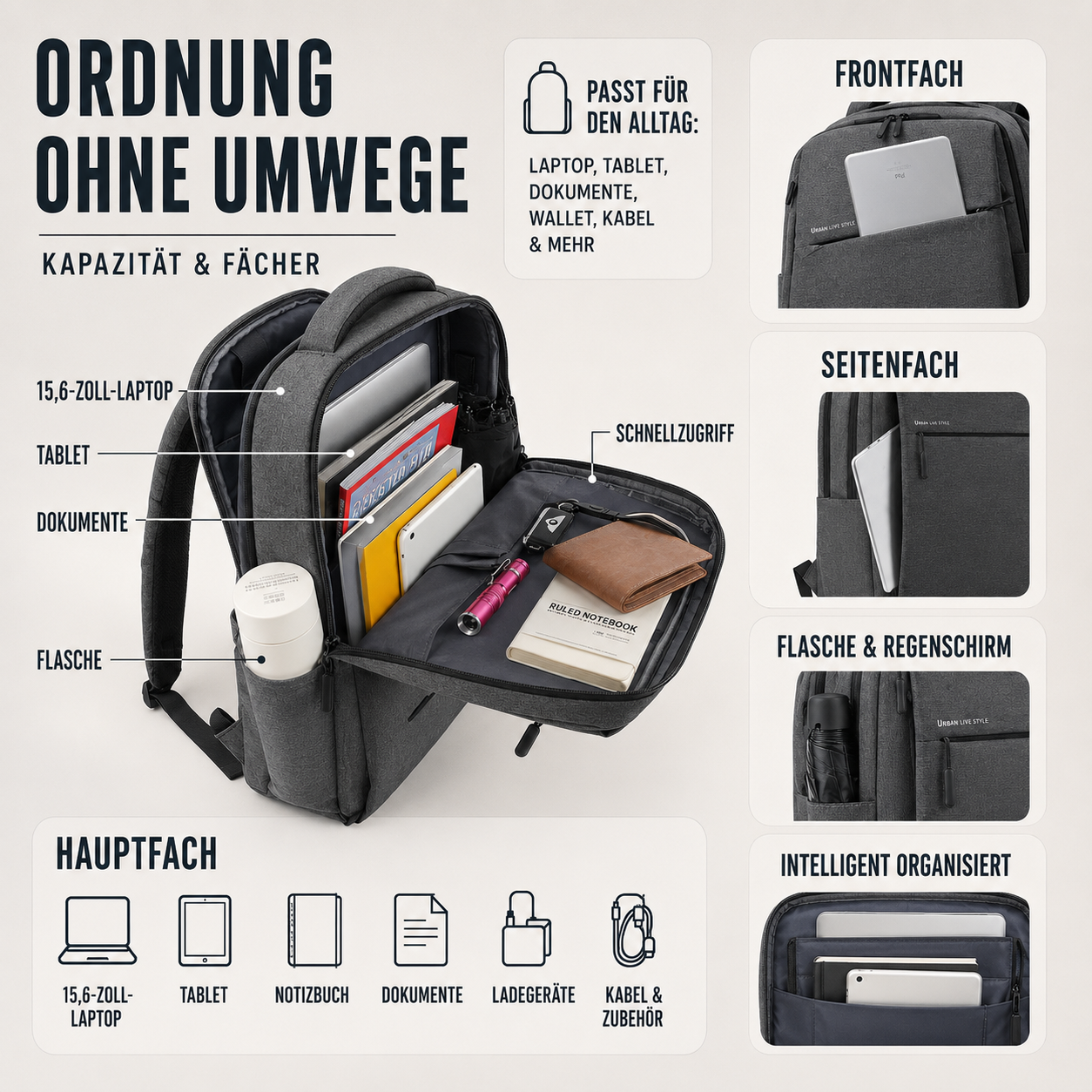 Nordspur | Wasserdichter Laptop-Rucksack