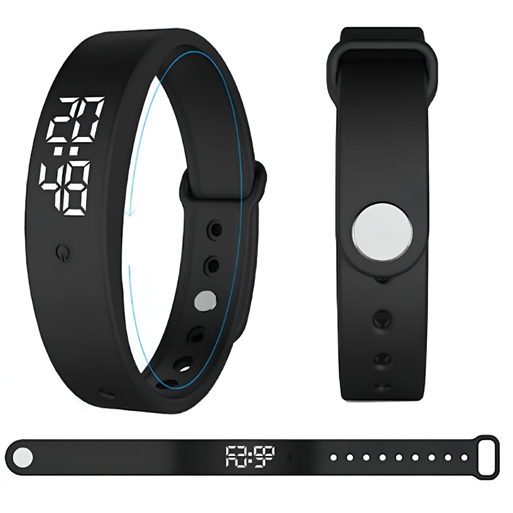 Wasserdichte Smartwatch mit Silikonarmband und Temperaturüberwachung